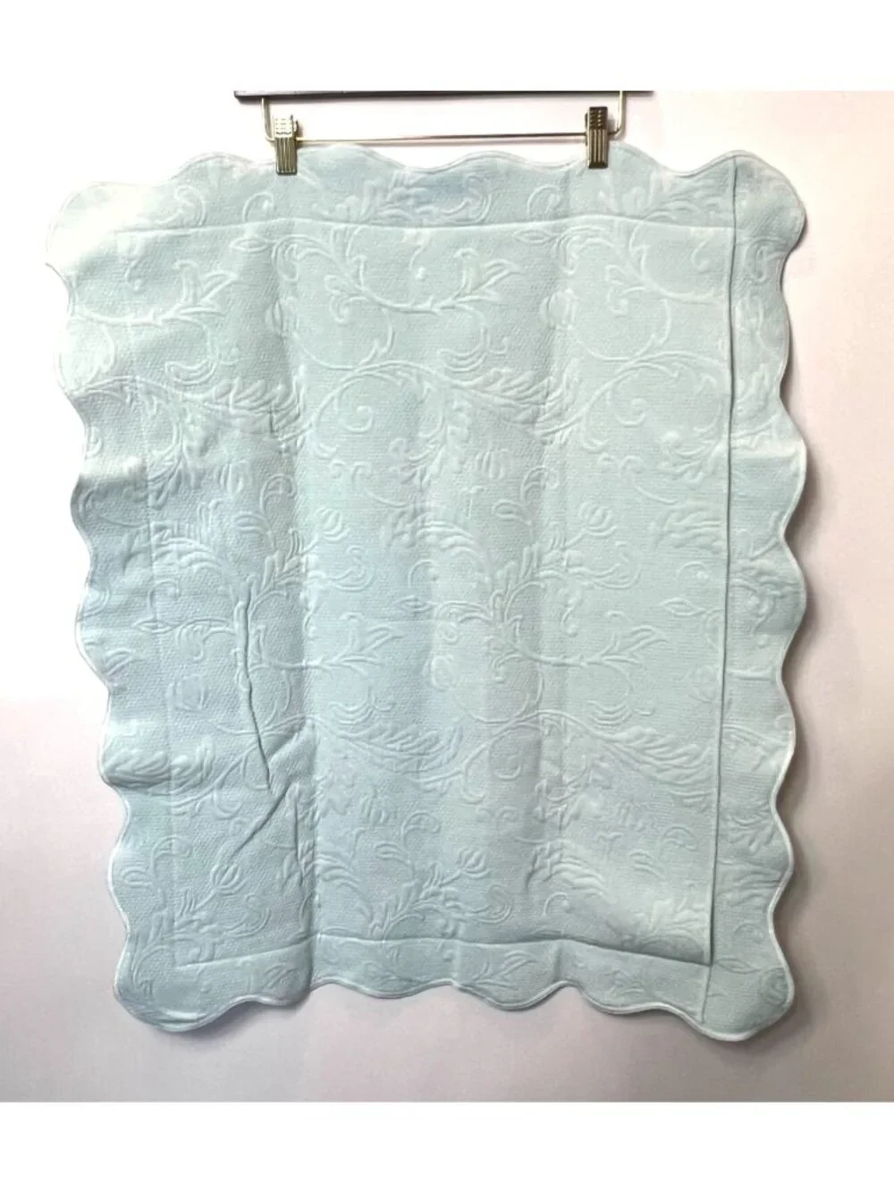 Colchas S. Domingos Baby Blue Scalloped Pillow Sham Cotton Blend Portugal 21X27